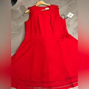Calvin Klein Red Sleeveless Dress NWT